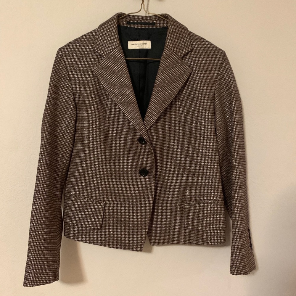 Dries Van Noten metallic boxy blazer